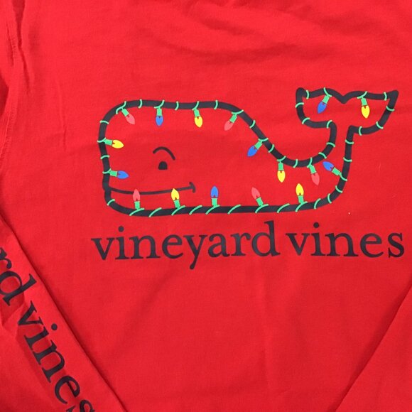 Women's Classic Vineyard Vines Whale Logo Box Long-Sleeve Pocket Tee Christmas S - Picture 8 of 8